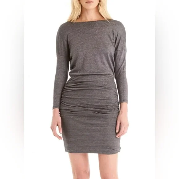 Michael Stars Ruched Bodycon Midi Dress in White, Size Small, NWOT - Picture 1 of 9